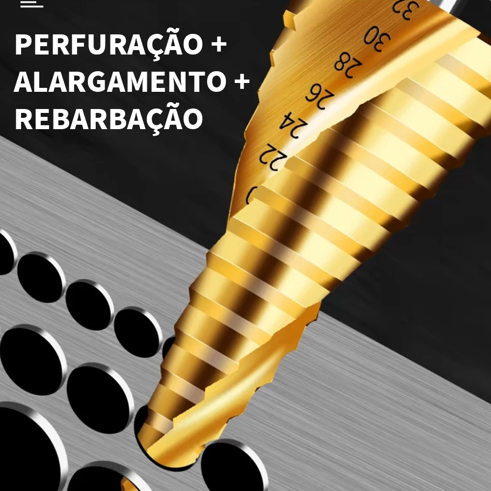 Conjunto de brocas profissionais, perfuração de precisão, 4-12mm, 4-20mm e 4-32mm