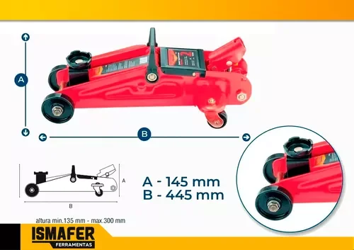 Mala Elevadora Hidráulica, 2 Macacos, Tipo Jacarezinho, C/ Ton